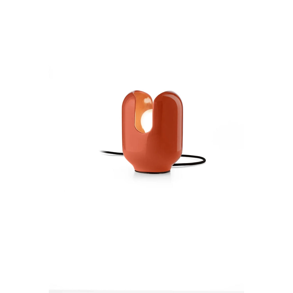 Lumetto Vintage Decò Batucada Ceramica Arancio Pokè 1 Luce E27