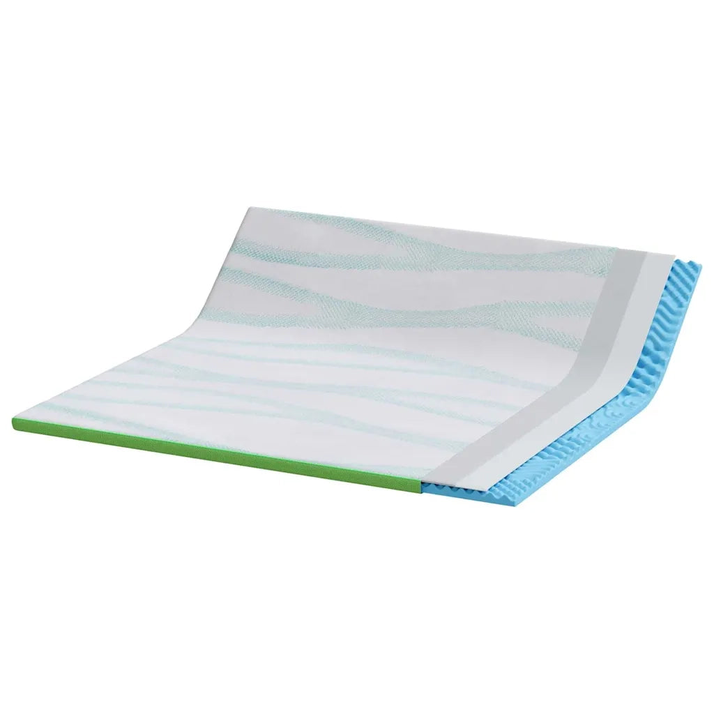 Topper per materasso Bianco e Verde 200 x 200 cm CFW8149188