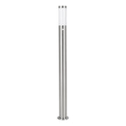Paletto Esterno Helsinki Acciaio Argento Policarbonato Bianco 1 Luce E27 L110Cm