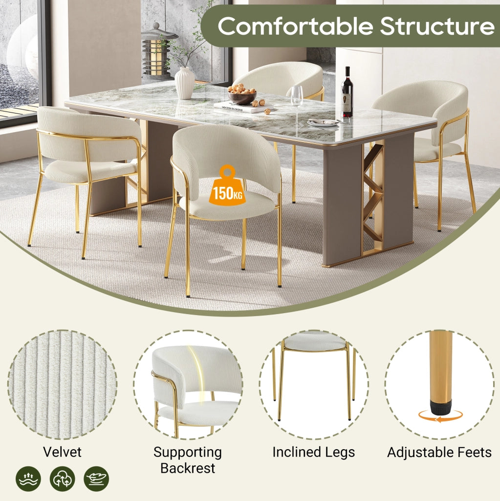 Sedia da pranzo in corda beige con gambe in ferro inclinate e piedini regolabili