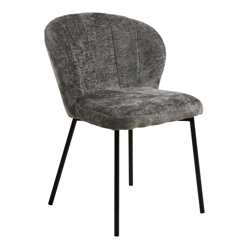 Set di 2 Sedie Roanne, Grigio, Tessuto, 66x59x80 cm