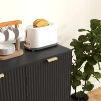 Credenza da cucina con 2 ante, ripiano regolabile e piedi metallici rialzati 80 x 40 x 80 cm Nero
