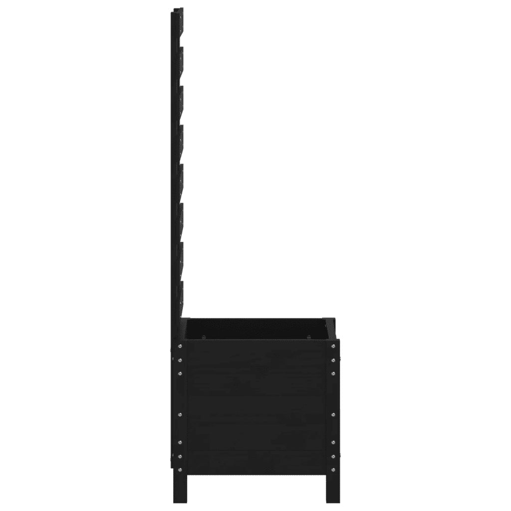 Fioriera Giardino con Rastrelliera Nera 39x39,5x114cm Pino 832519