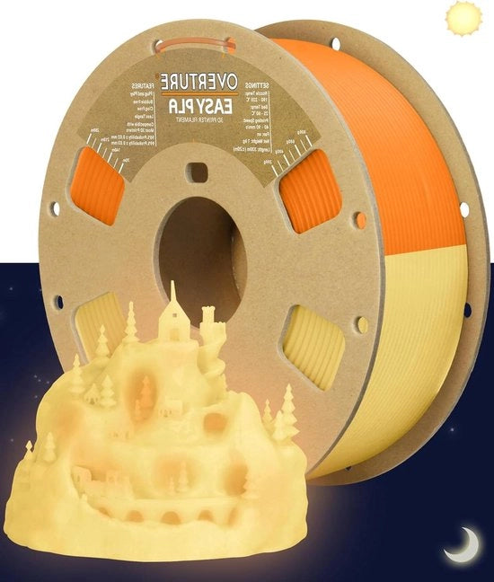 Filamento PLA 1,75mm per Stampante 3D 1kg Bobina (2,2lbs) - Arancione Luminoso - Filamento di Alta Qualità