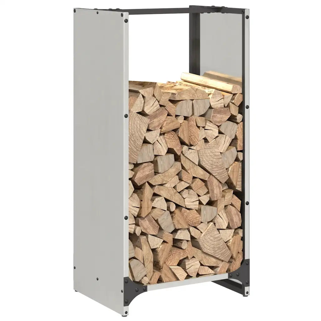 Rastrelliera per Legna da Ardere 40x30x80 cm in Acciaio Inox 864235