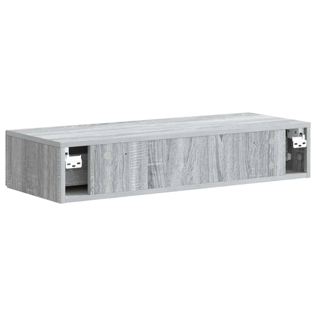 Tavolino da Parete Laterale Grigio Sonoma 87,5 x 34,5 x 17 cm 899351