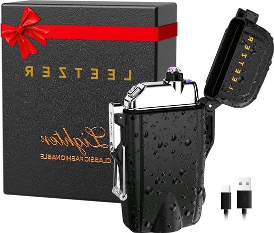 Anastellatore USB ricaricabile - Lampada da torcia LED 2-in-1 impermeabile - Accessori da campeggio per escursioni e campeggio - Accendino militare - Candela elettrica - Kit di sopravvivenza regalo per uomini e padre