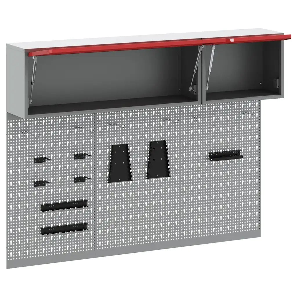 Set di armadi per attrezzi con lo scaffale 5 pcs Rosso 3321413