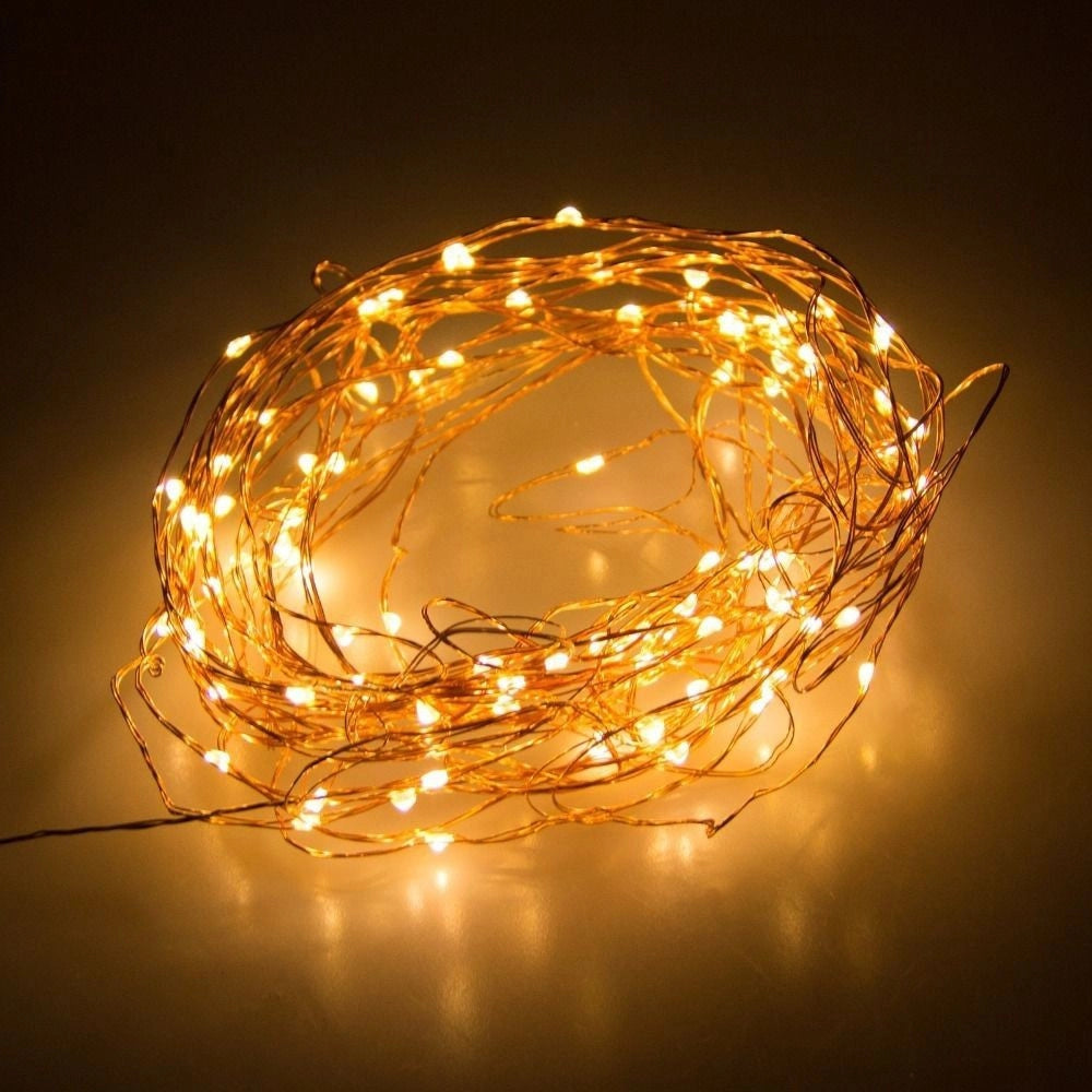 Trade Shop - Striscia 3 Metri Strip Led Bobina Flessibile A Batterie Filo Di Rame Luce -