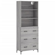 Buffet credenza cassettiera armadio mobile contenitore organizer cucina soggiorno salotto rovere Sonoma alto 69,5 x 34 x 180 cm legno ingegnerizzato grigio 02_0035553