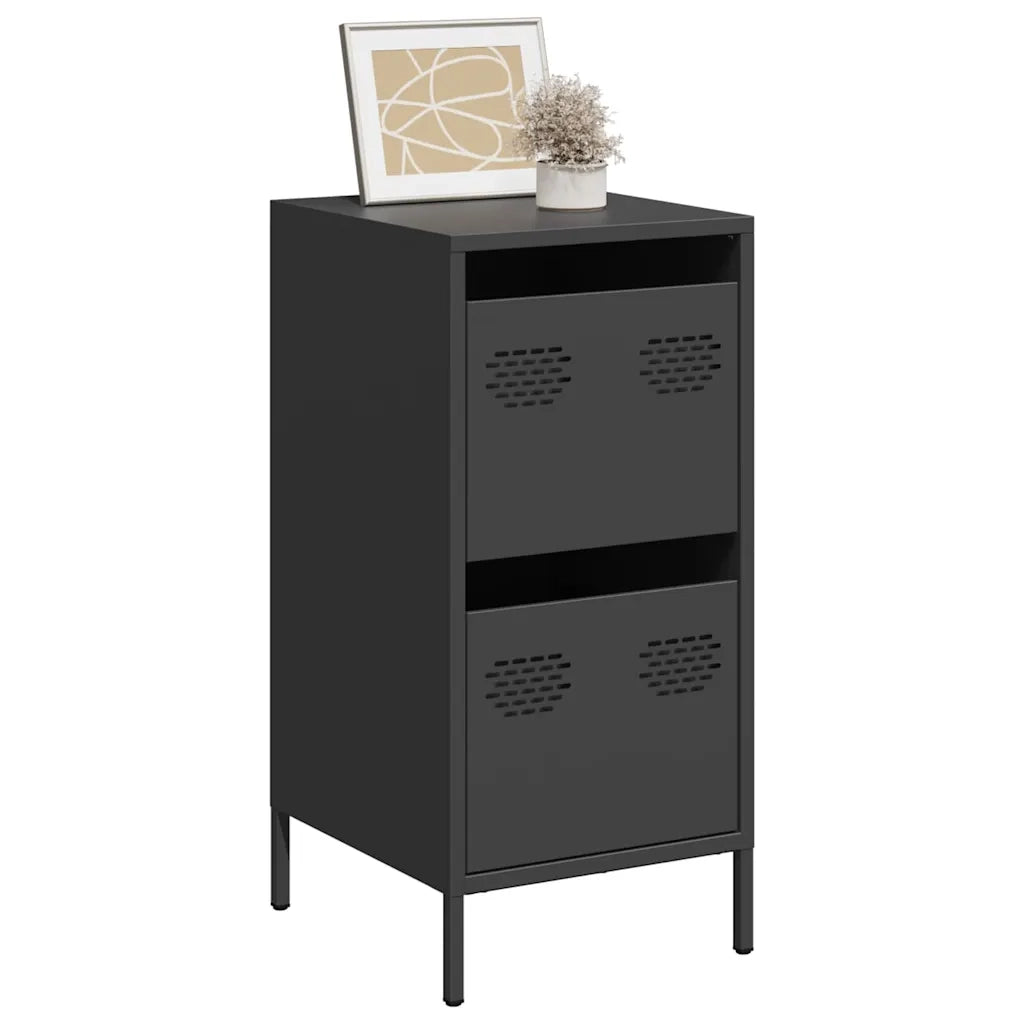Credenza-Buffet-Armadio da cucina Nera 35x39x73,5 cm in Acciaio Laminato a Freddo 916743