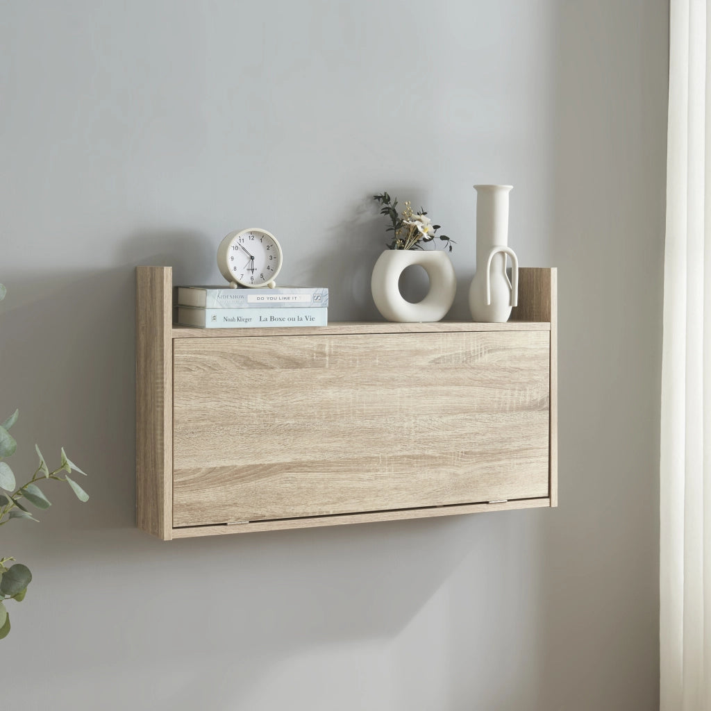 Scrivania Ribaltabile Rautalampi da Parete - Effetto Rovere [en.casa]