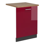 Pannello frontale della lavastoviglie R-Line Rosso lucido/Antracite 60 cm, PL Rovere Vicco