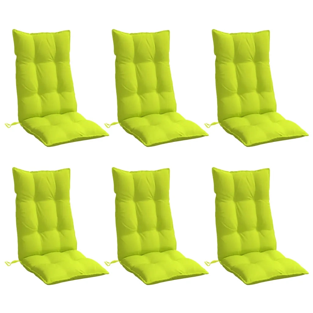 Cuscini Sedia Schienale Alto 6 pz | Cuscini per sedie Verde Chiaro Tessuto Oxford