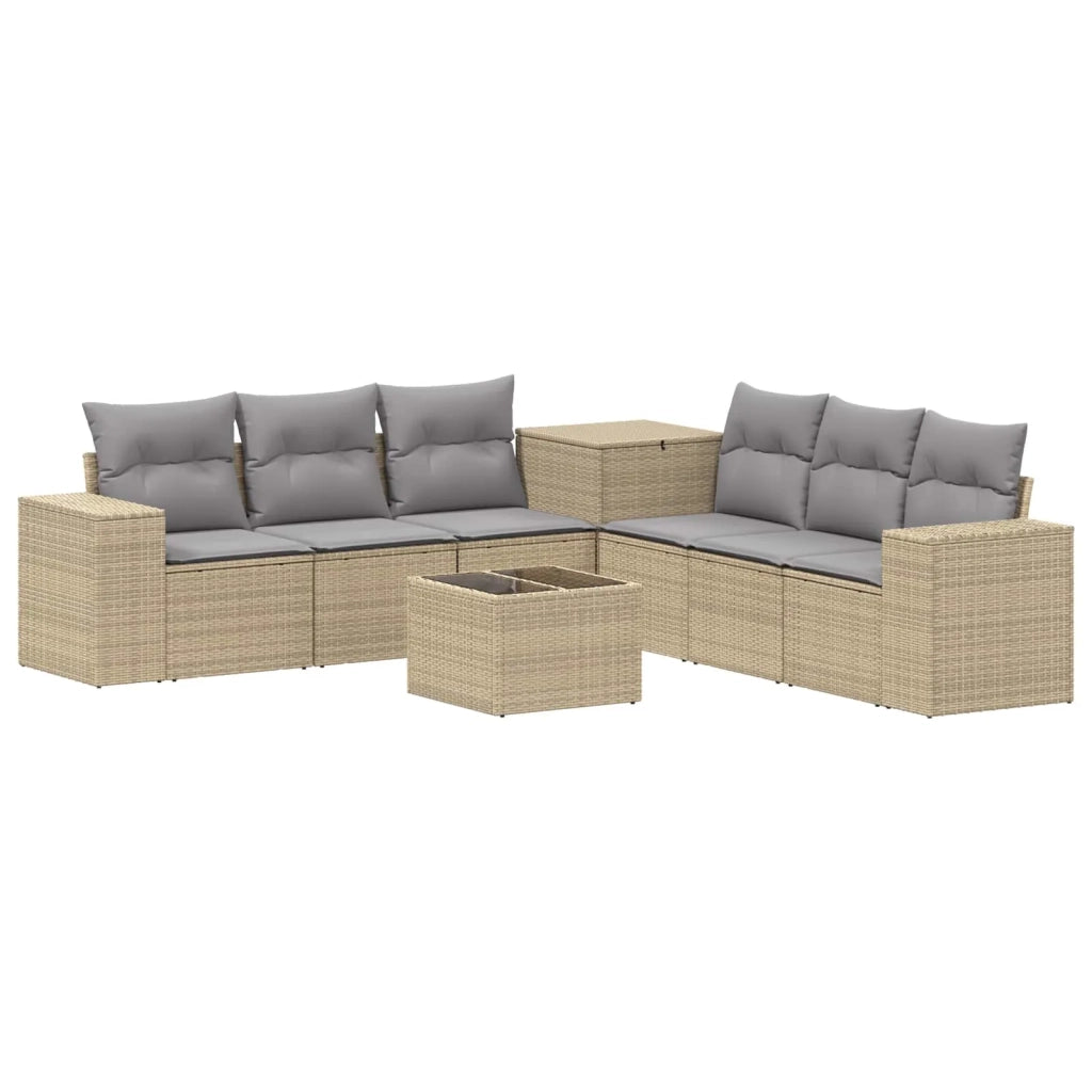 Set di divani 8 pz Beige e Grigio Chiaro 3448501