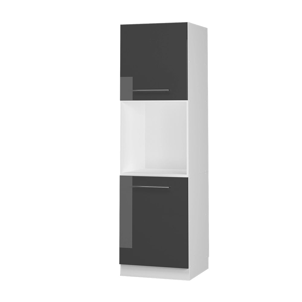 Vicco Mobile per forno da incasso Antracite lucido 60 cm con ripiano aperto