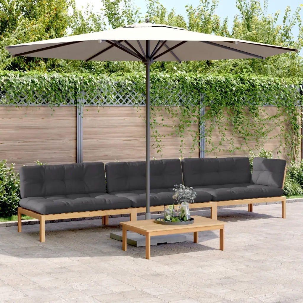 Set Divani Pallet Giardino 4pz Cuscini Legno Massello Acacia 3209325