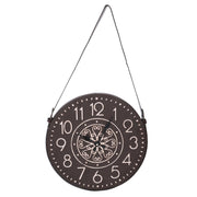 Orologio legno nero bianco cm ø37/66x3