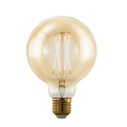 LAMPADINA LED FILAMENTO G125 VINTAGE LAMPADA GLOBO E27 12W FREDDA 6500K AMBRATA