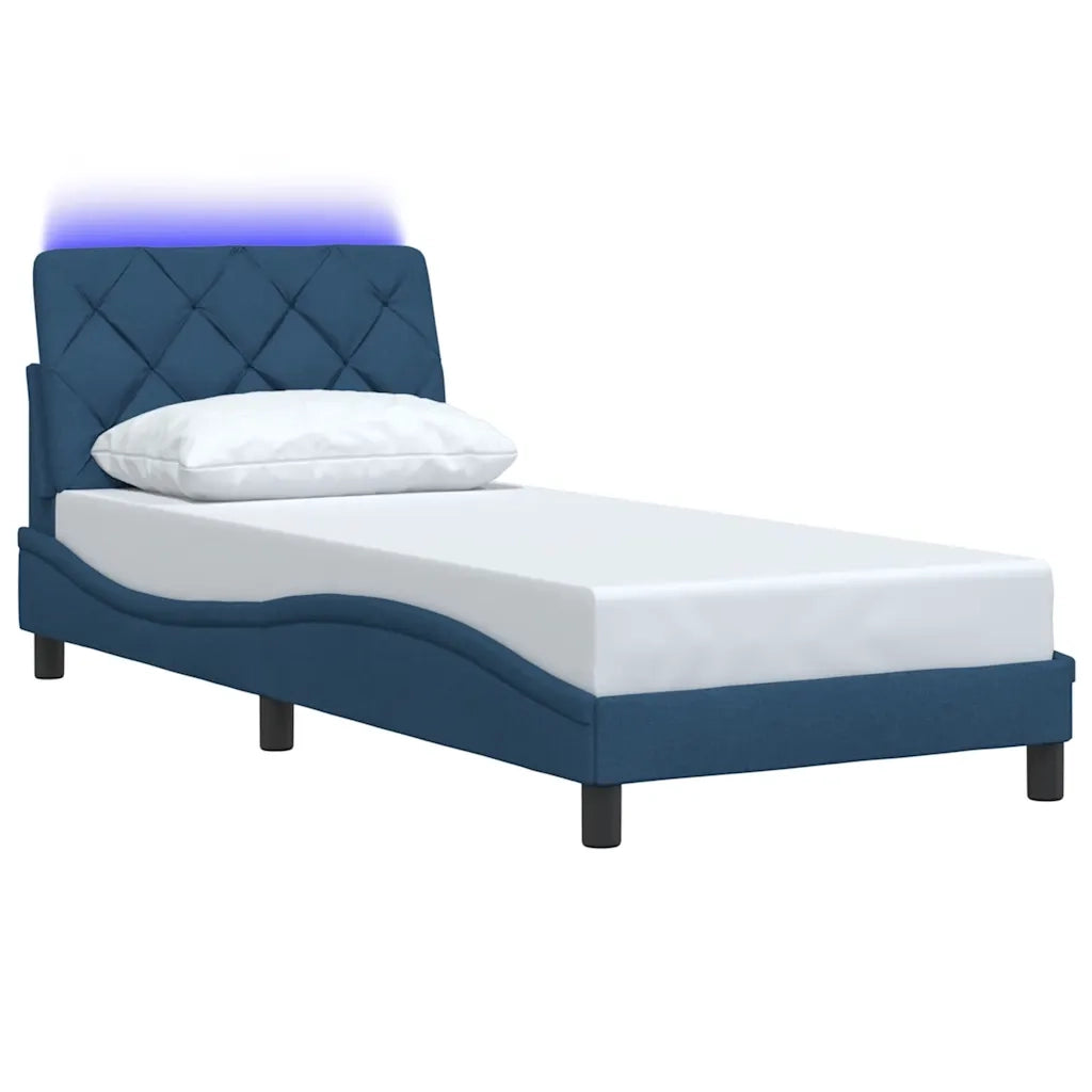 Giroletto con LED senza Materasso Blu 80x200 cm in Tessuto