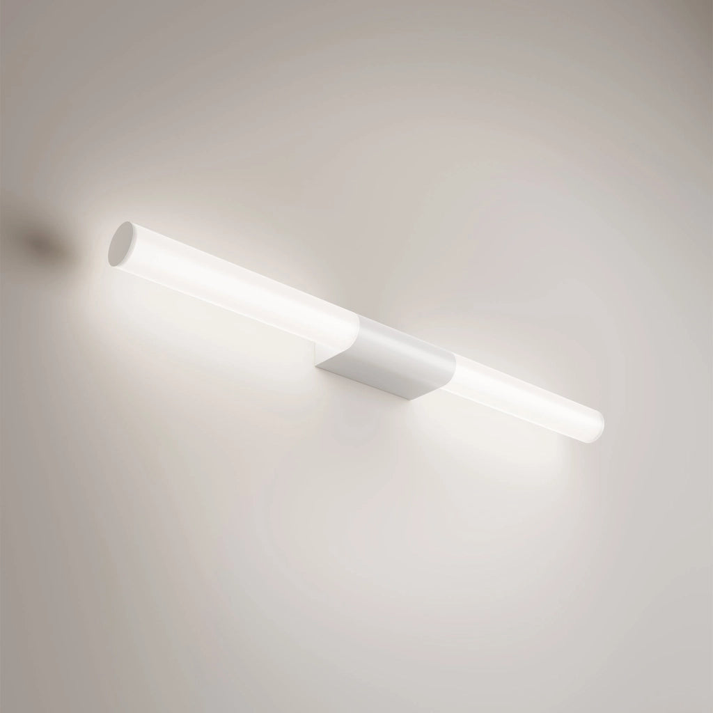 Sticks Lampada da parete e soffitto a LED 23W in alluminio bianco opaco, 71 cm di lunghezza, diffusori in policarbonato, IP54, orientabile, CRI 90