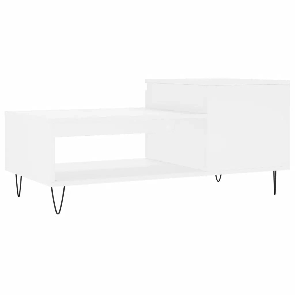 Tavolino da Salotto Bianco 100x50x45 cm in Legno Multistrato 830828