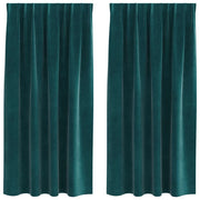 Tende Oscuranti | Tende Blackout 2 pz Verde Scuro 140 x 175 cm Velluto
