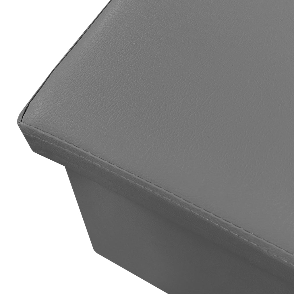 Puff Ottomano rettangolare pieghevole in similpelle 76x38x38 cm | Nyana Casa | Stile ottomano | Similpelle resistente | Nero, grigio e beige