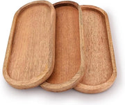 Set di piatti in legno ovale per servizio barbecue e snack da viaggio - 3048 cm x 127 cm x 190 cm