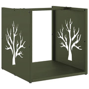 Rastrelliera per Legna da Ardere Verde Oliva 40x40x40 cm CFW2214698
