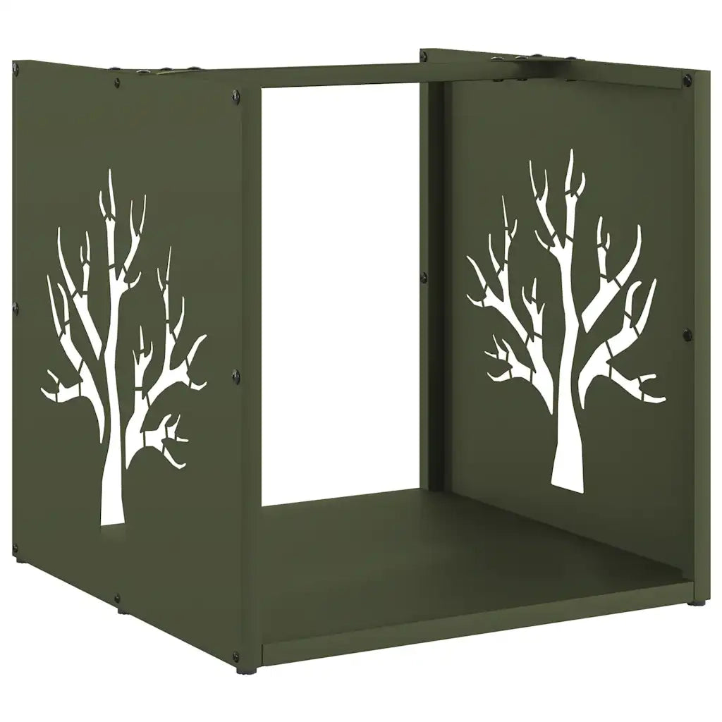 Rastrelliera per Legna da Ardere Verde Oliva 40x40x40 cm CFW2214698