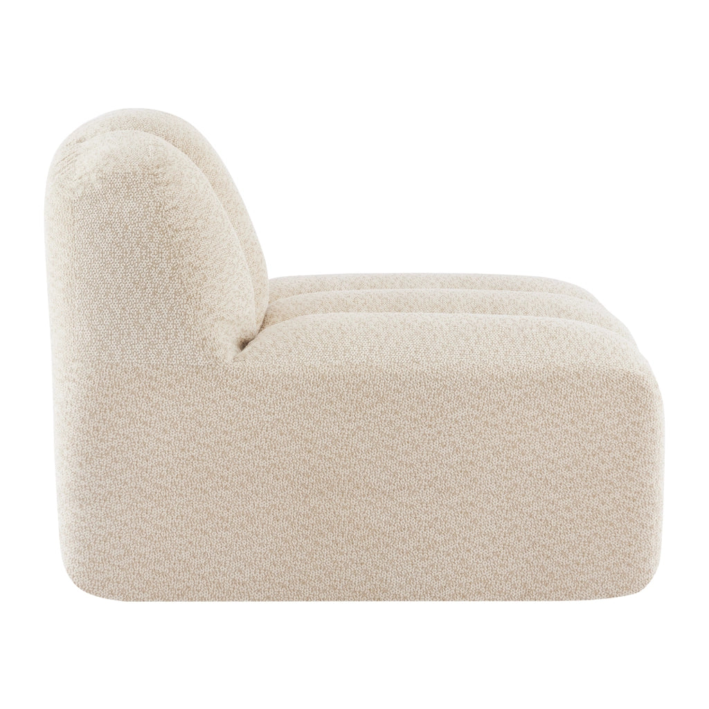 Divano senza telaio con design modulare in pile granulato beige e bianco