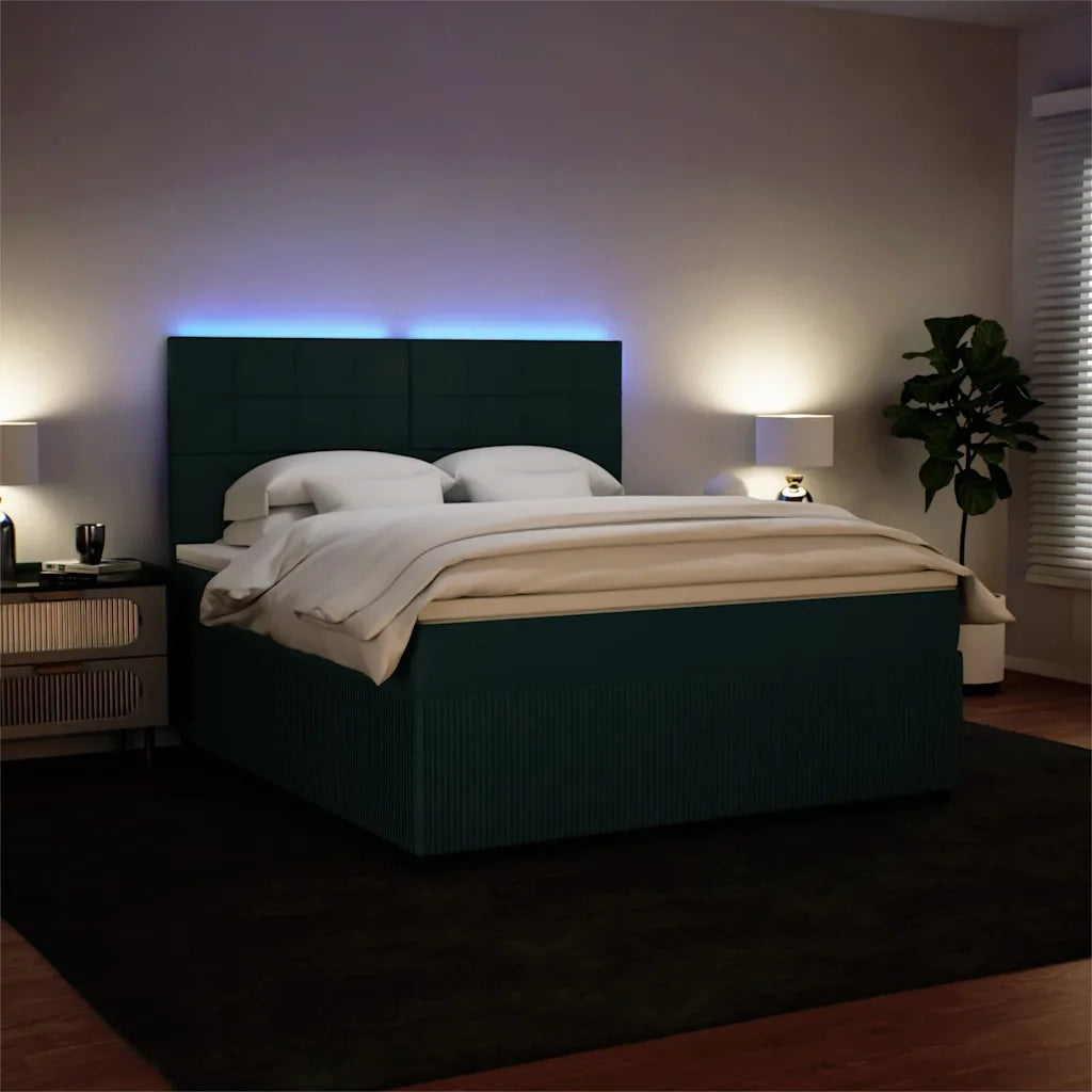 Giroletto a Molle con Materasso Verde Scuro 180x200 cm Velluto 3294709