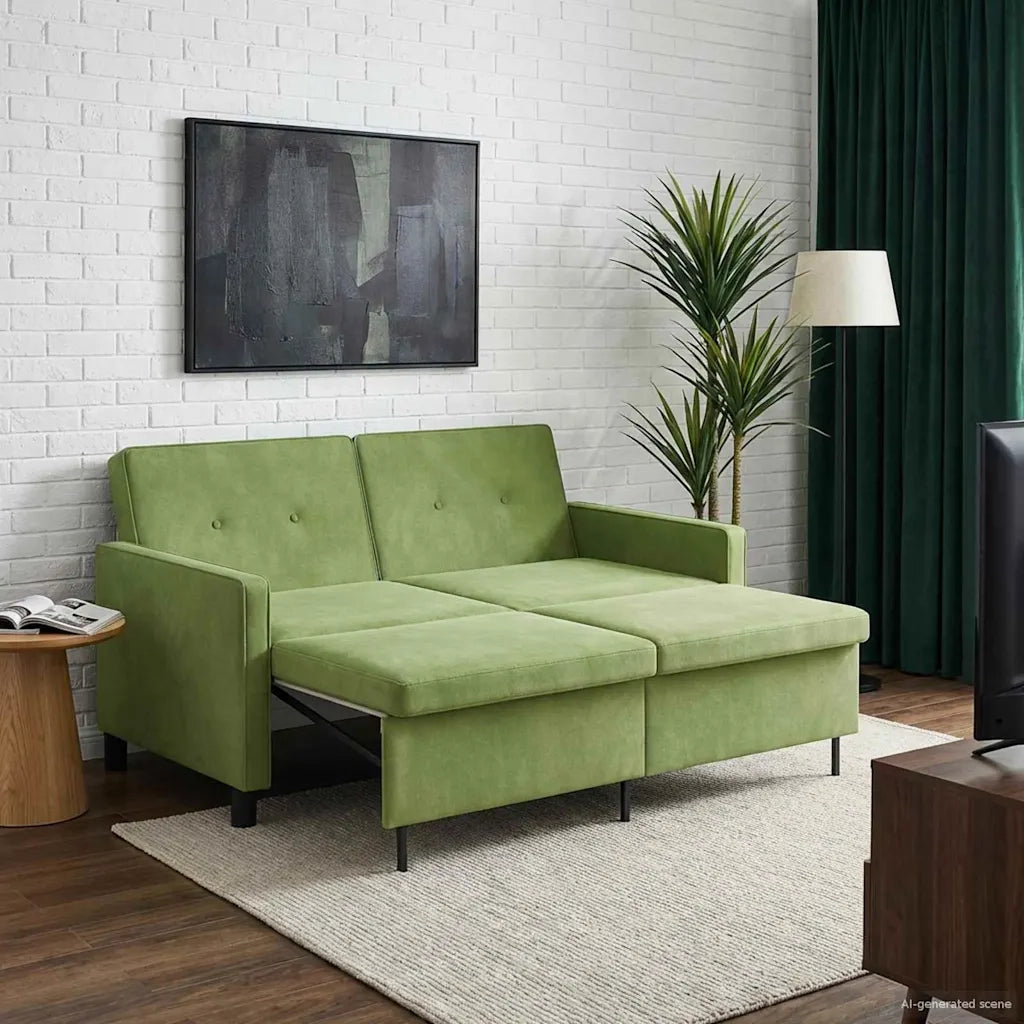 Divano letto | Sof¨¤ letto | Letto singolo Verde chiaro Tessuto