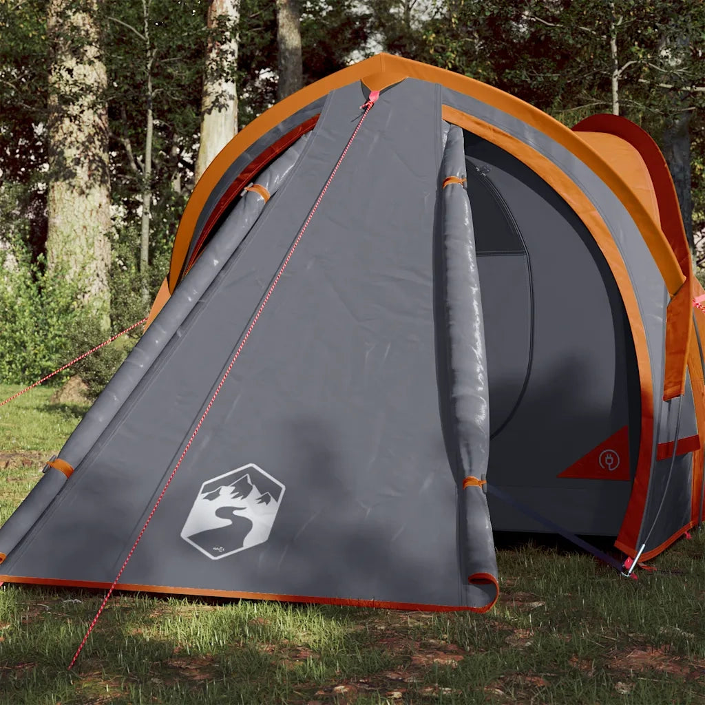 Tenda da Campeggio a Cupola 2 Persone Grigio e Arancione 94341