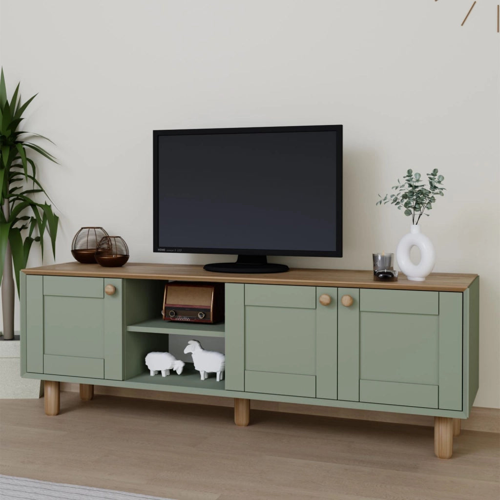 Supporto TV in legno "Mia" - 160 x 40 x 56 cm - Verde