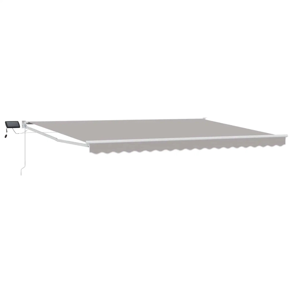 Tenda retrattile manuale con LED Grigio chiaro e bianco 4 × 3 m 3419299