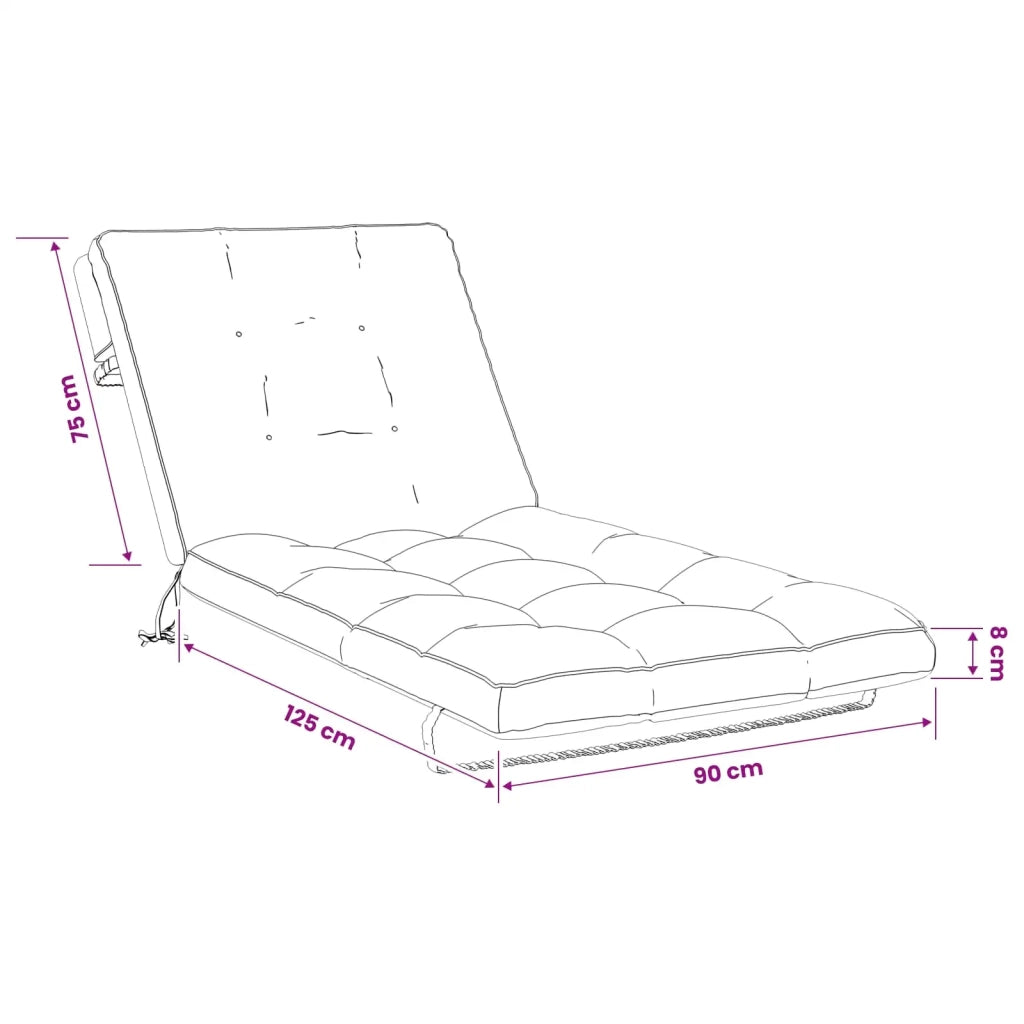 Cuscino per Lettino VIANEN 100% Poliestere Blu 200 x 90 x 8 cm 953883