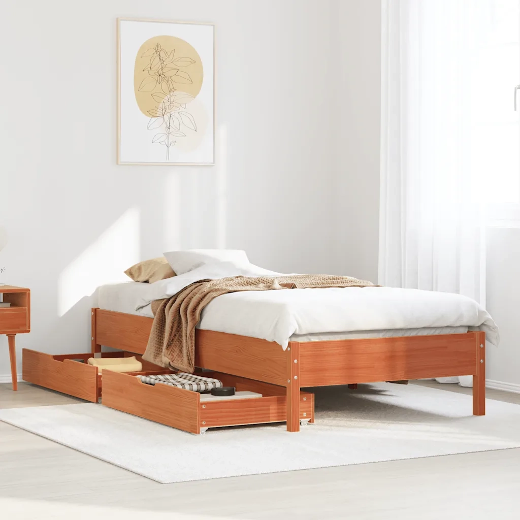 vidaXL Letto senza Materasso Marrone Cera 90x190 cm in Legno di Pino