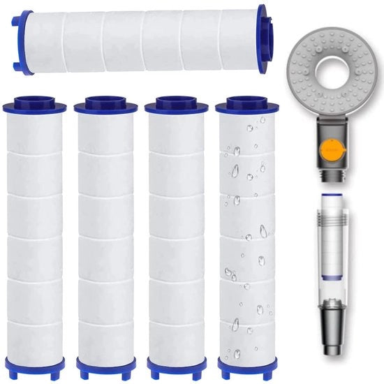 5 pezzi di filtro a cotone per doccia Rimozione di residui di cloro Filtro a cotone a reticolo filtrato 9,5 x 2 cm Core di filtraggio universale per doccia Core di cotone per filtro della doccia