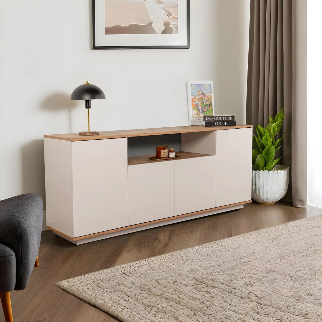 Credenza in legno "Arista" - 180 x 44 x 75 cm - Beige