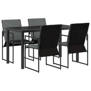Set da Pranzo per Giardino 5 pz | Set Salotto da Giardino Nero e antracite