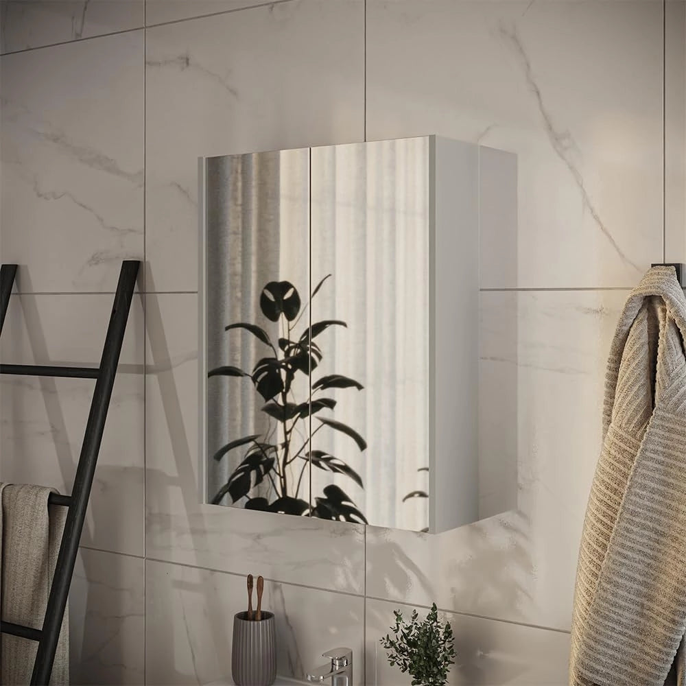 Specchio contenitore bagno Ruford, Cachemire, 60 x 75.8 cm con 3 scomparti chiusi, adatto per la conservazione salvaspazio di accessori da bagno