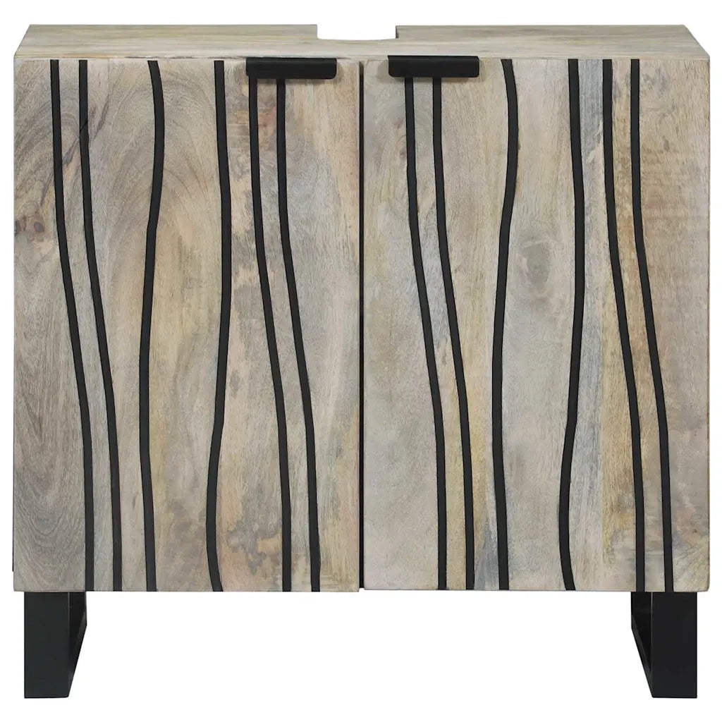 vidaXL Armadio sottolavello con porta Marrone e Nero 62 x 33 x 58 cm