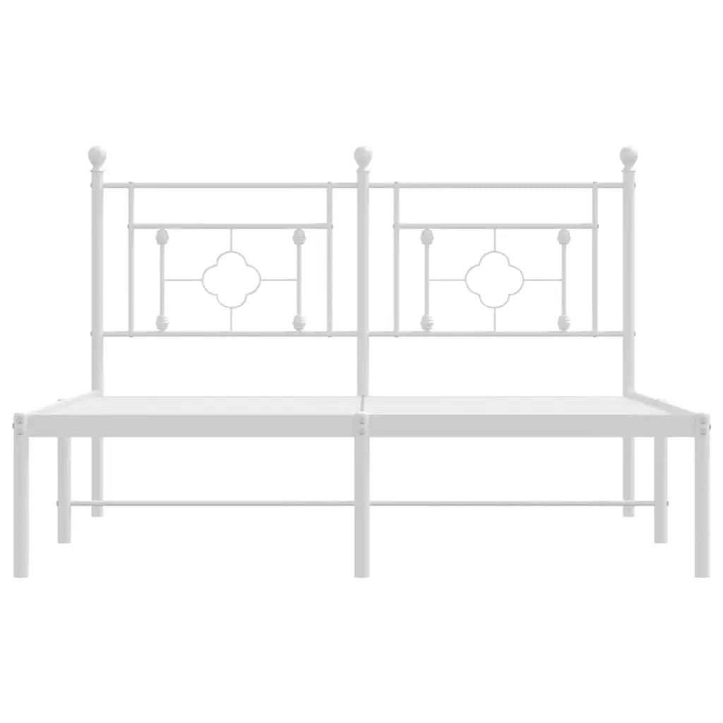 Giroletto con Testiera Metallo Bianco 140x200 cm 374389