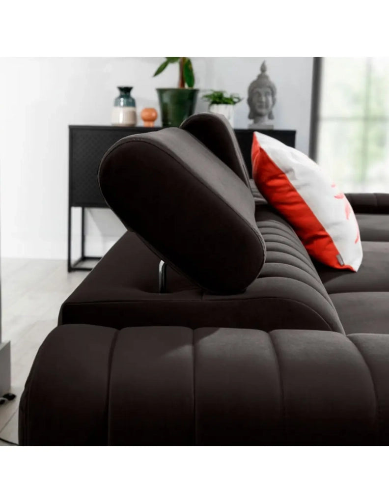 Divano ad angolo destro Grigio scuro convertibile 3 posti JAYSON design contemporaneo