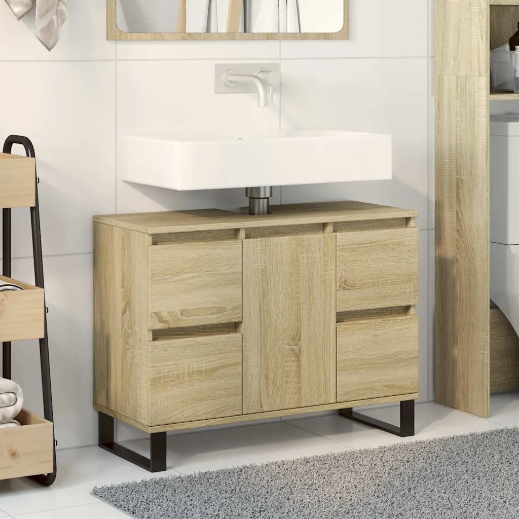 Mobile da Bagno | Armadio da bagno Rovere Sonoma 80x33x60 cm in Legno Multistrato