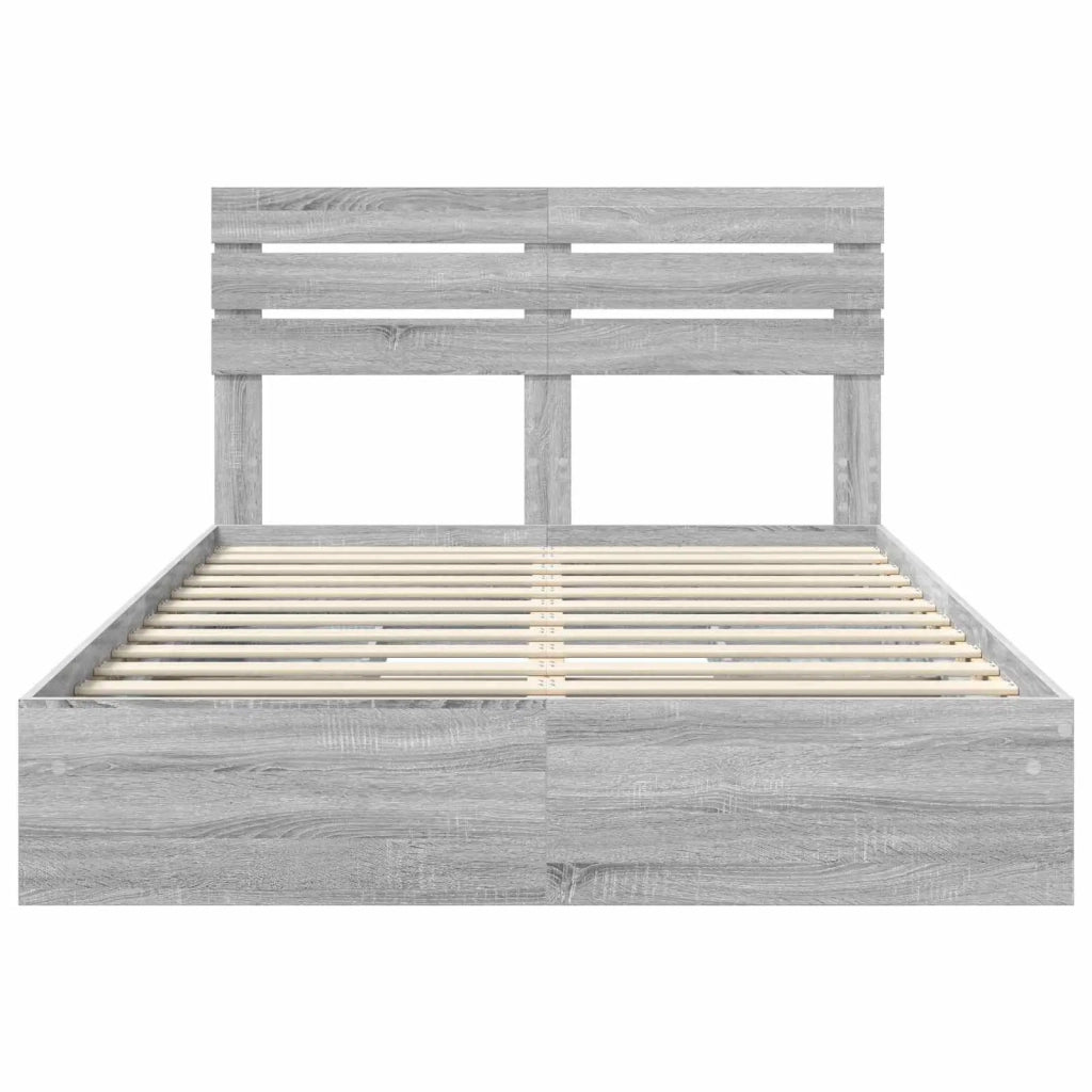 Letto con Contenitore con testiera-Struttura Letto con contenitore Grigio Sonoma 150 x 200 cm 817260