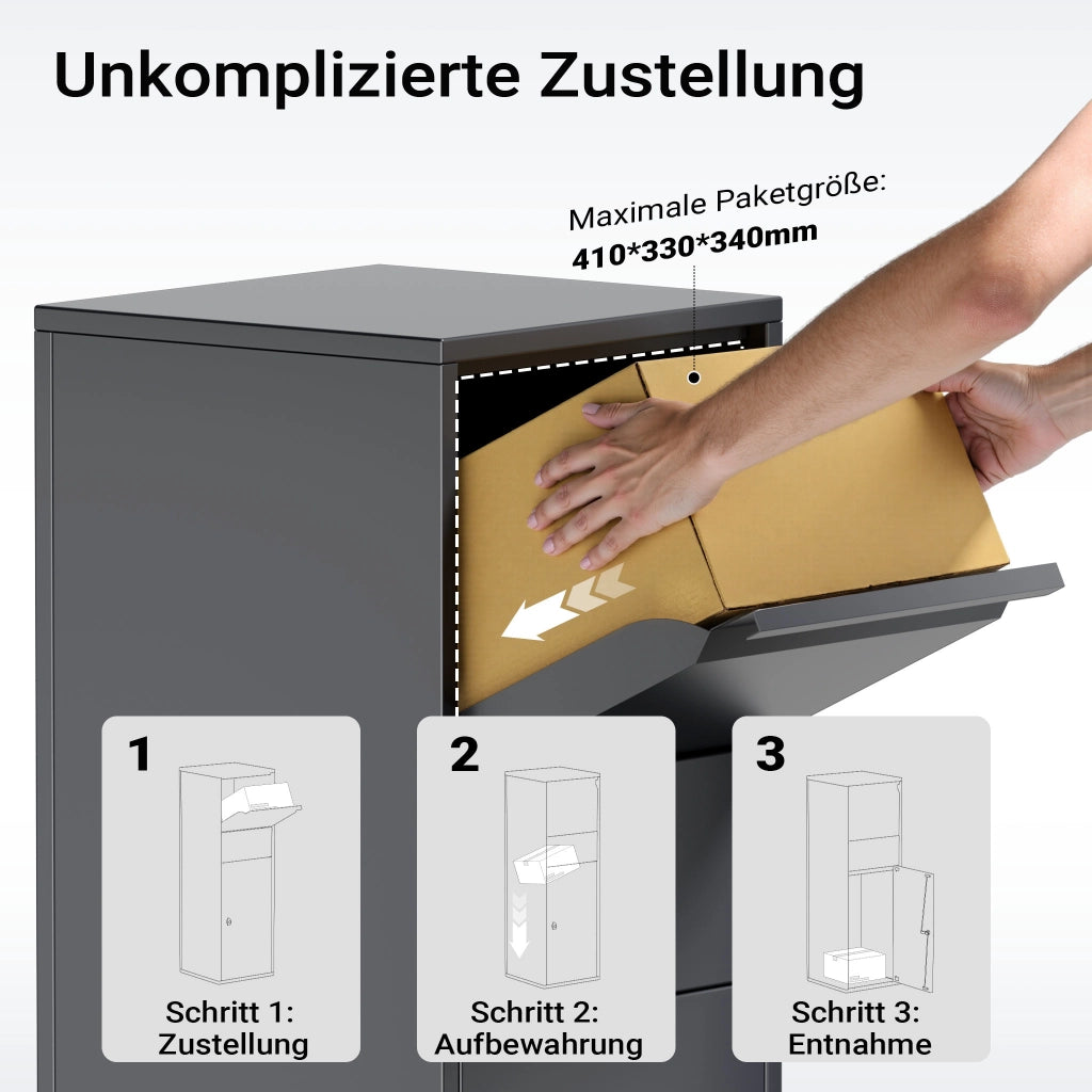 Cassetta postale portapacchi antracite per pacchi medi e piccoli Parcel box