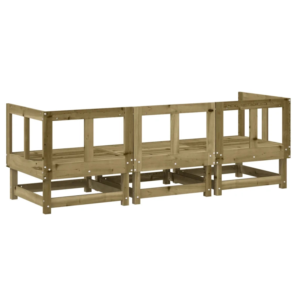 Salotto da Giardino-Set Salotto da Giardino 3 pz in Legno Impregnato di Pino 700629